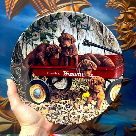 Wagon Train from Dog Days ceramic art plate - Picture 1 of 5